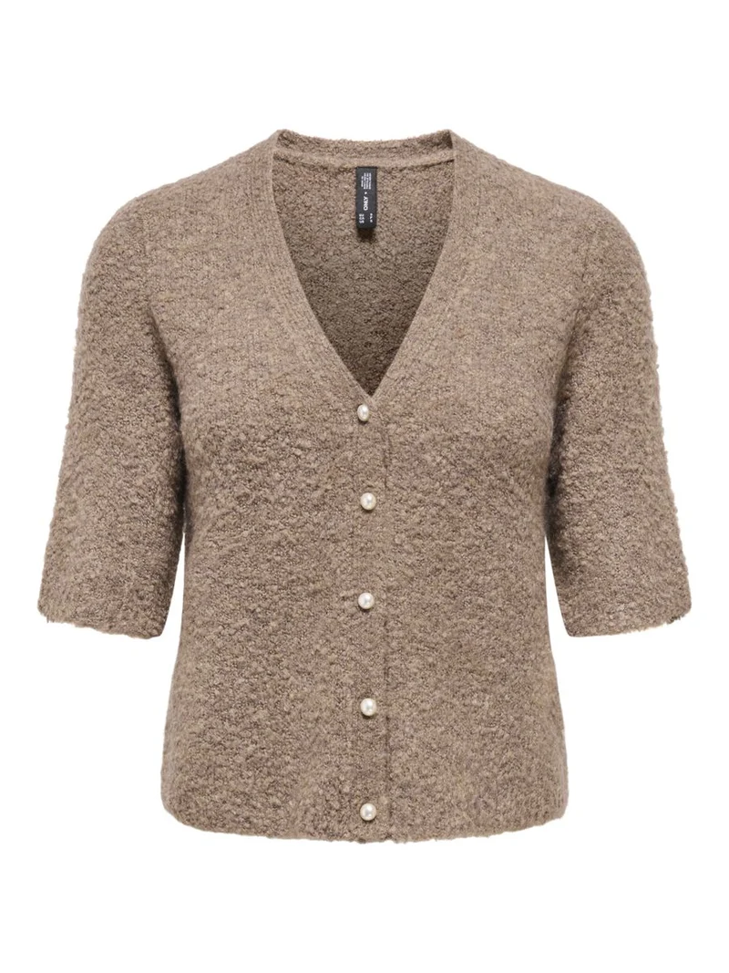 ONLBOUBLE SS V-NECK BUTTON CARDI KNT