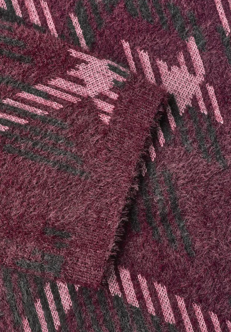 Kurzarm Pullover mit Rundhals und Muster