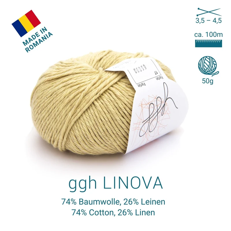 ggh Linova | 100% Baumwolle | 100m/50g | 017 - Honig