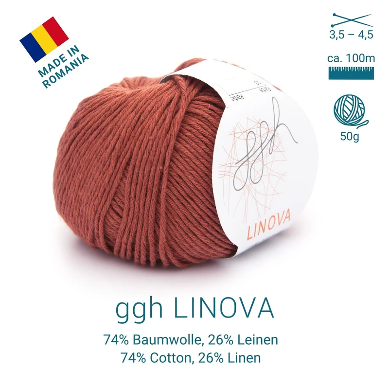 ggh Linova | 100% Baumwolle | 100m/50g | 023 - Gebranntes Ocker