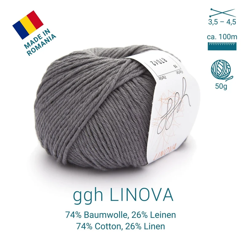 ggh Linova | 100% Baumwolle | 100m/50g | 016 - Schiefergrau