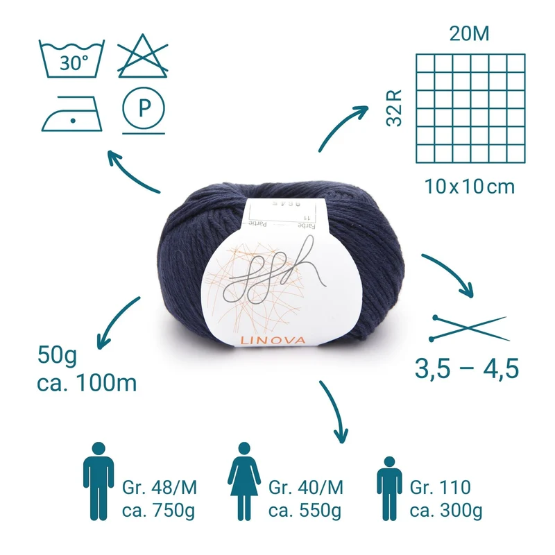 ggh Linova | 100% Baumwolle | 100m/50g | 011 - Marine