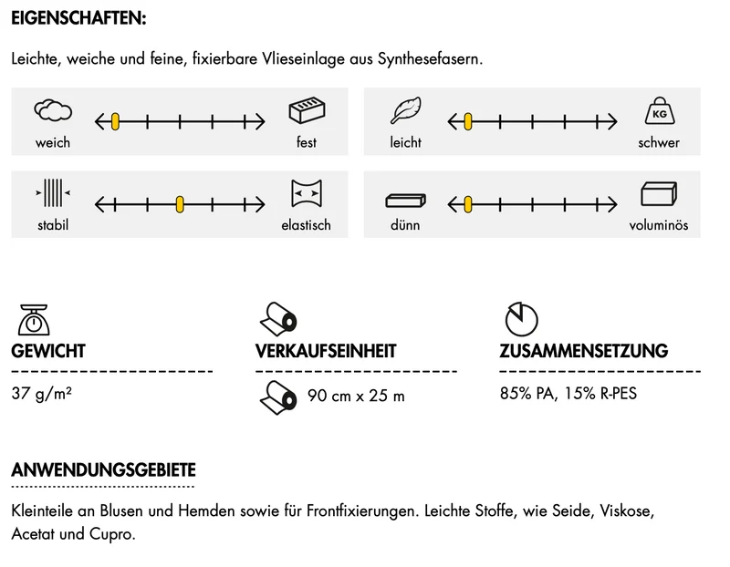 Bügeleinlage Vlieseline ® H180 weiß