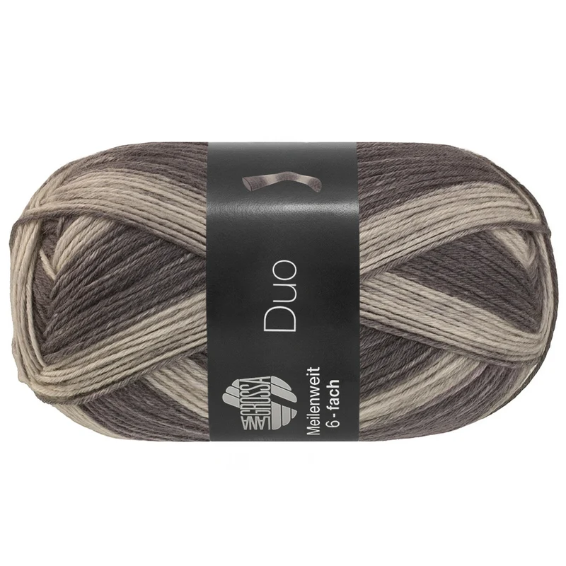Lana Grossa Meilenweit 6-fach 150 Duo 9727 Dunkel-/Hellgrau