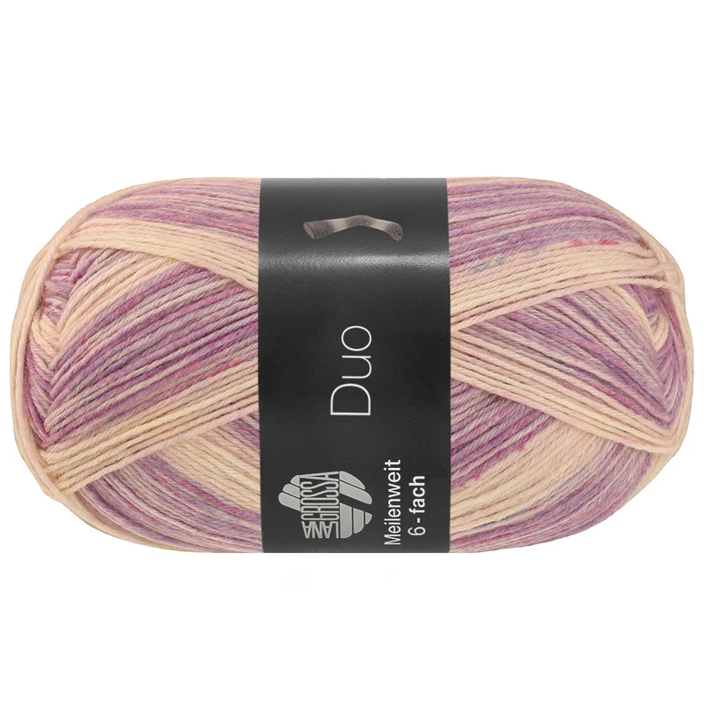 Lana Grossa Meilenweit 6-fach 150 Duo 9723 Flieder/Rosé