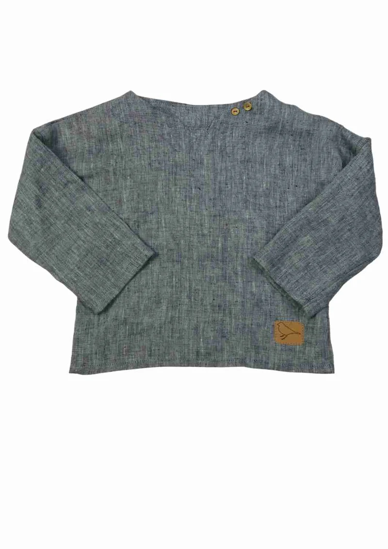 Leinenshirt für Kinder "Thymian", langarm