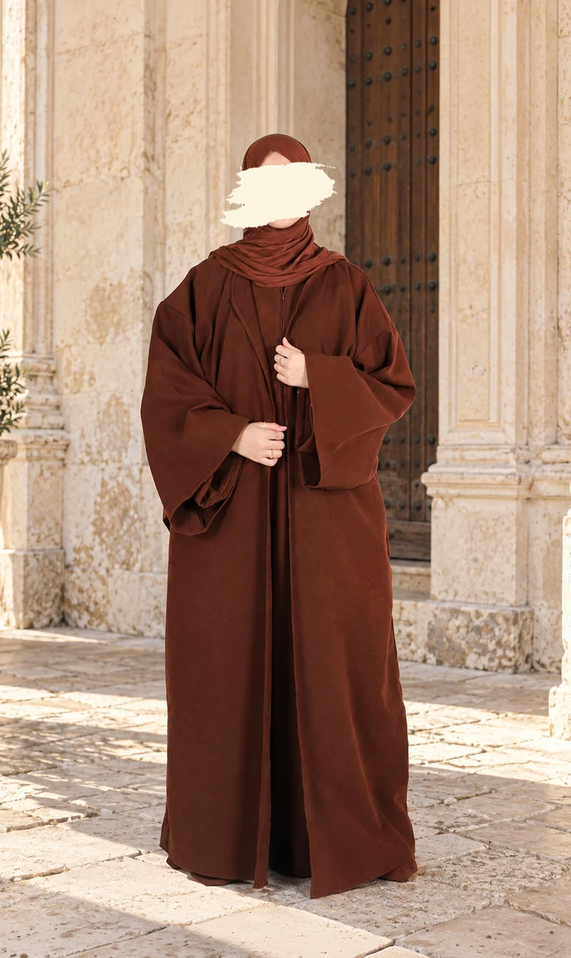 Offener Kimono ZAHRAA – Schokoladenbraun