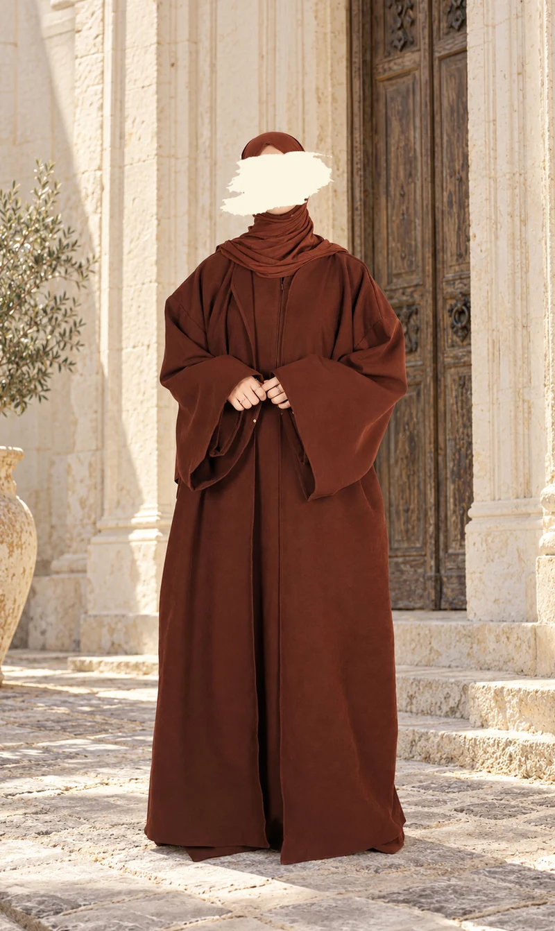 Offener Kimono ZAHRAA – Schokoladenbraun