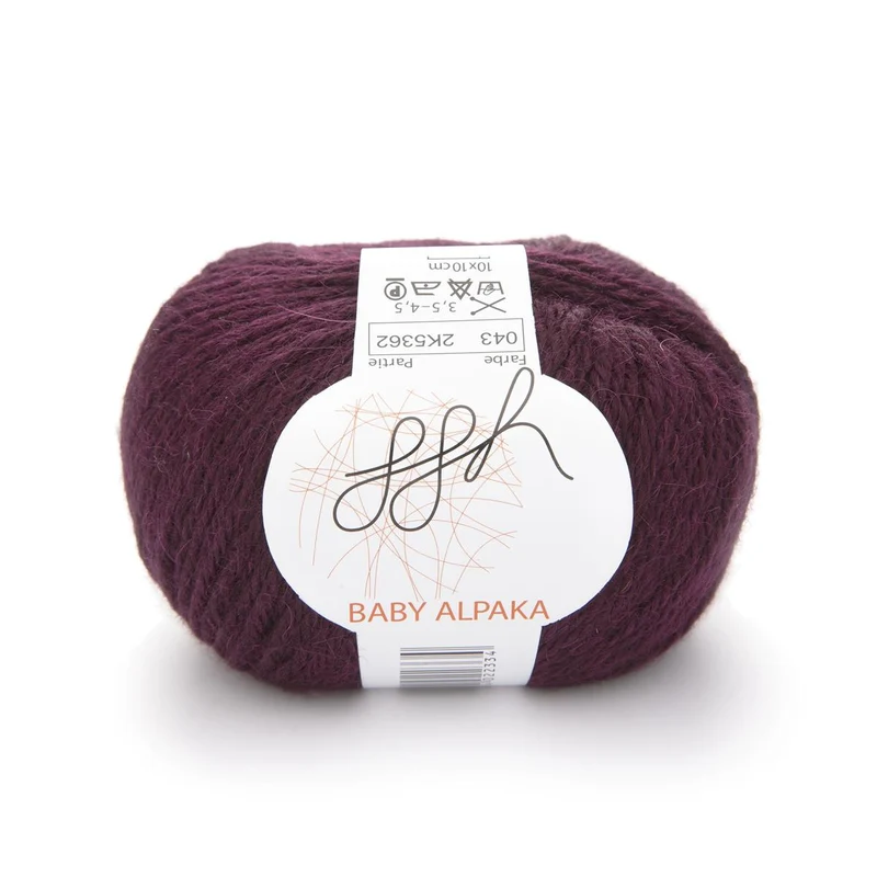 ggh Baby Alpaka Farbe | 100% Baby Alpaka Wolle | 100m/50g | 043 - Aubergine