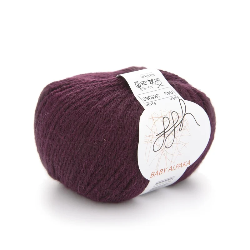 ggh Baby Alpaka Farbe | 100% Baby Alpaka Wolle | 100m/50g | 043 - Aubergine