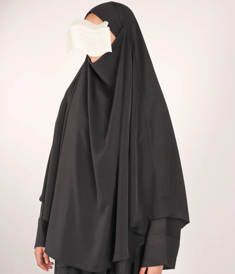 Übergroße Leinenbluse – Schwarz