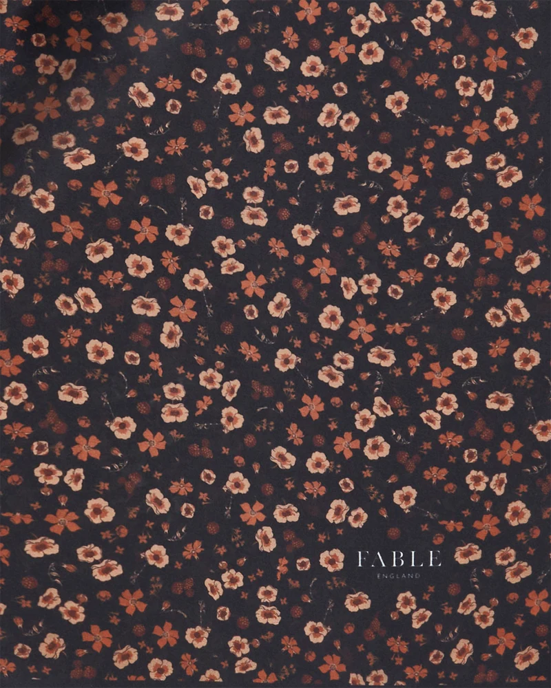 Deco Blooms Lightweight Scarf in Black