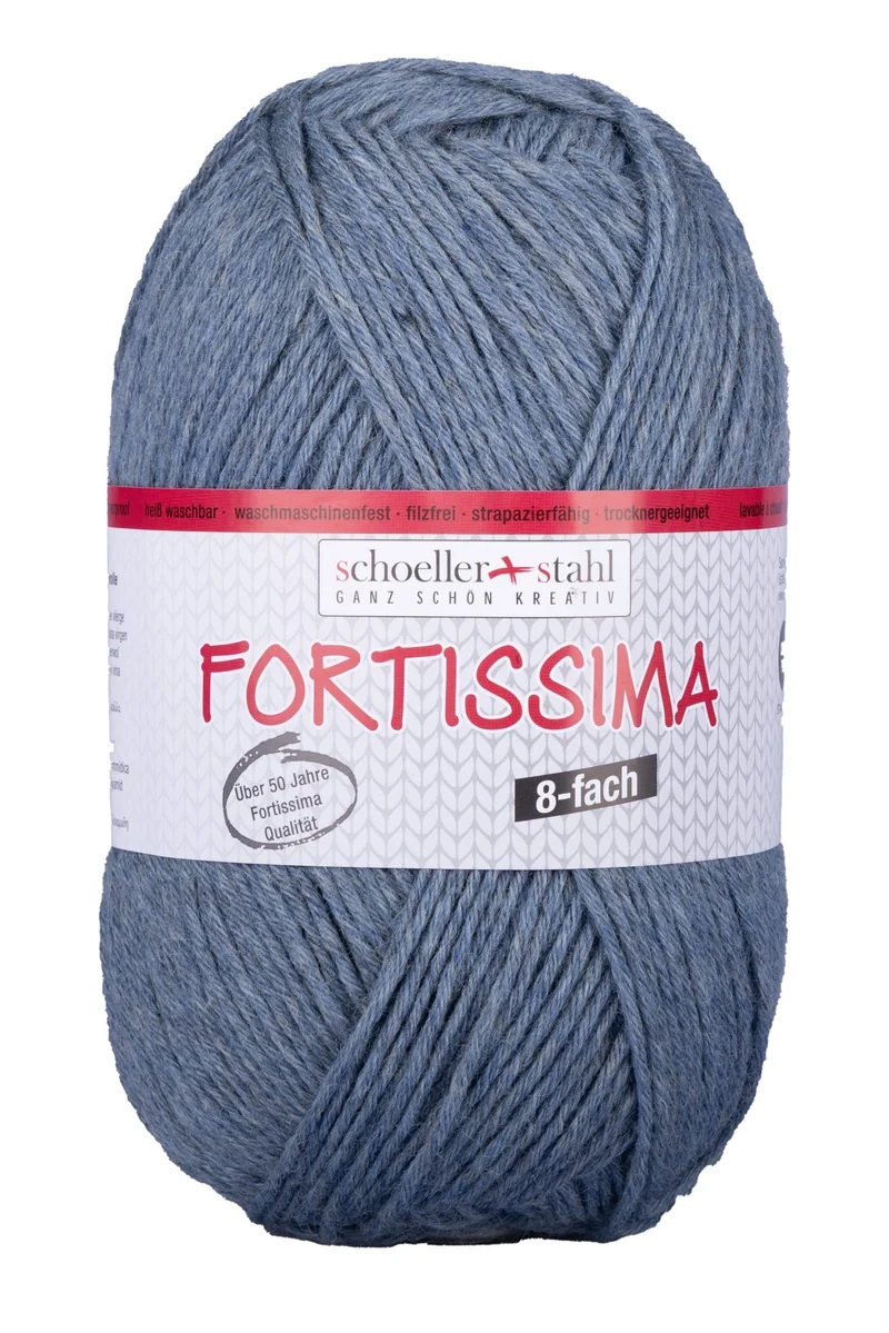 Fortissima 8-fach Sockenwolle 150g | Farbe 8033 - JEANS