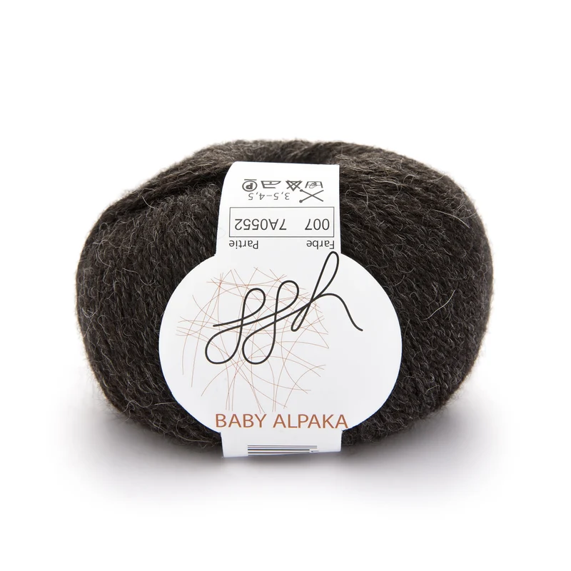 ggh Baby Alpaka natur | 100% Baby Alpaka Wolle | 100m/50g | 007 - Dunkelbraum meliert