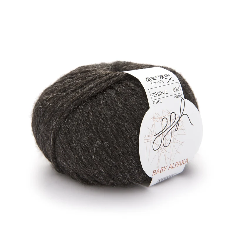 ggh Baby Alpaka natur | 100% Baby Alpaka Wolle | 100m/50g | 007 - Dunkelbraum meliert