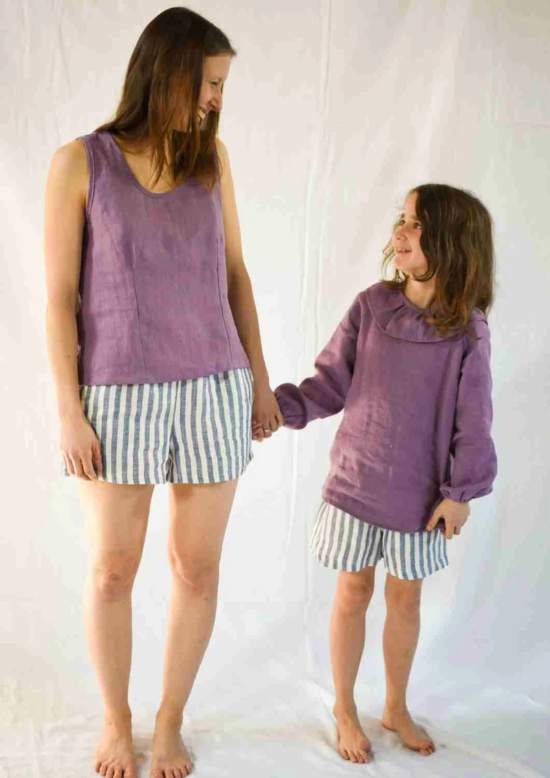 kurze Leinenhose für Mädchen "Sanddorn" aus Leinen