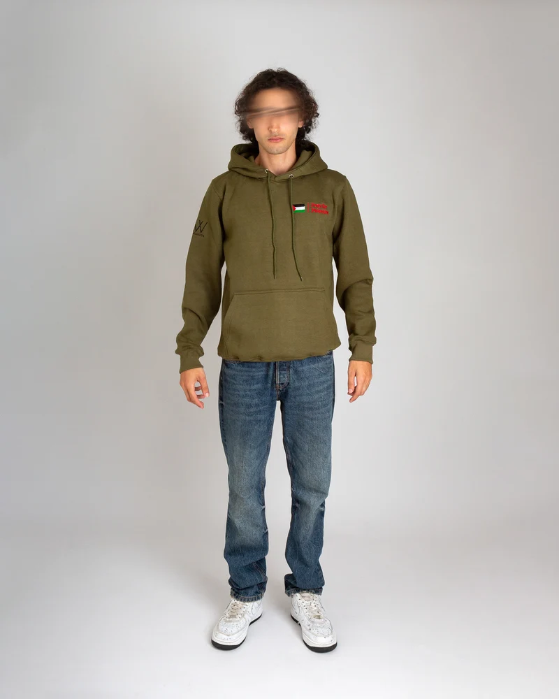 Bete für Palästina Kapuzenpullover – Oliv