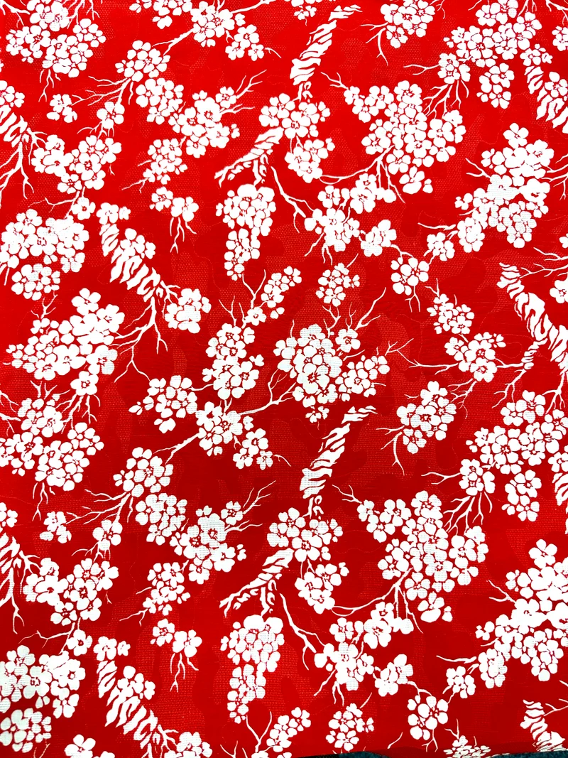No. 1937 Baumwoll-Leinenmischung kirschblüten