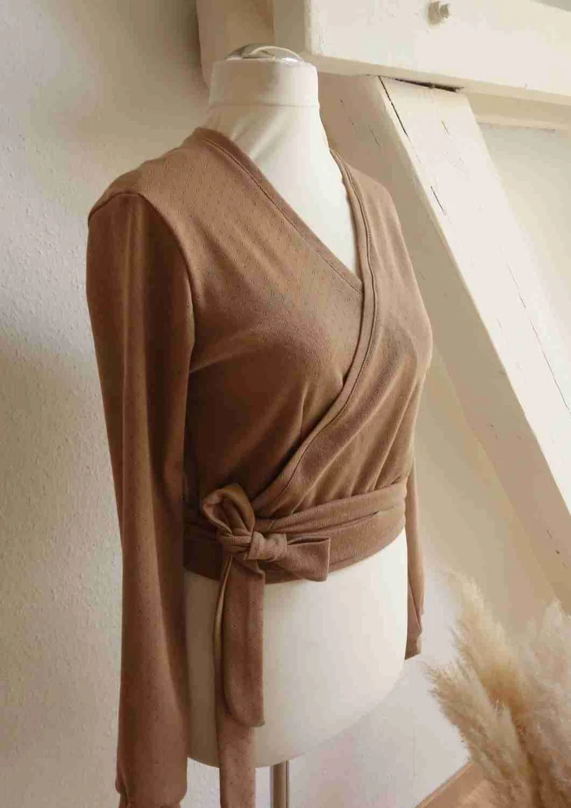 Wickelbluse "Melisse" mit schmalen Ärmeln