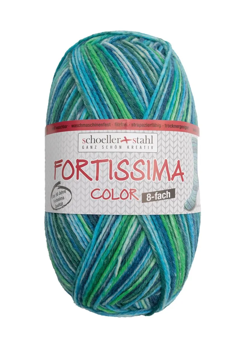 Fortissima 8-fach bunte Sockenwolle 150g | Farbe 809 - SEE