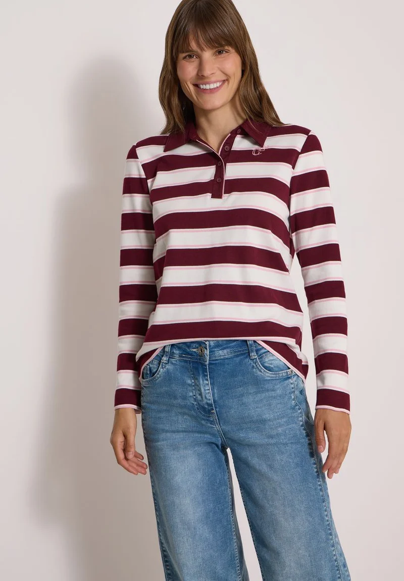Langarm Poloshirt mit Knöpfen