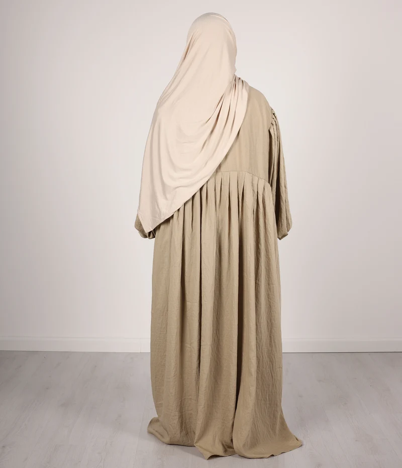 Abaya Leinen Puffärmel Madaya – Weizen