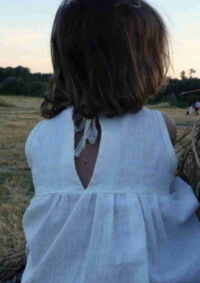 Ärmelloses Leinenkleid für Mädchen "Edelweiß"