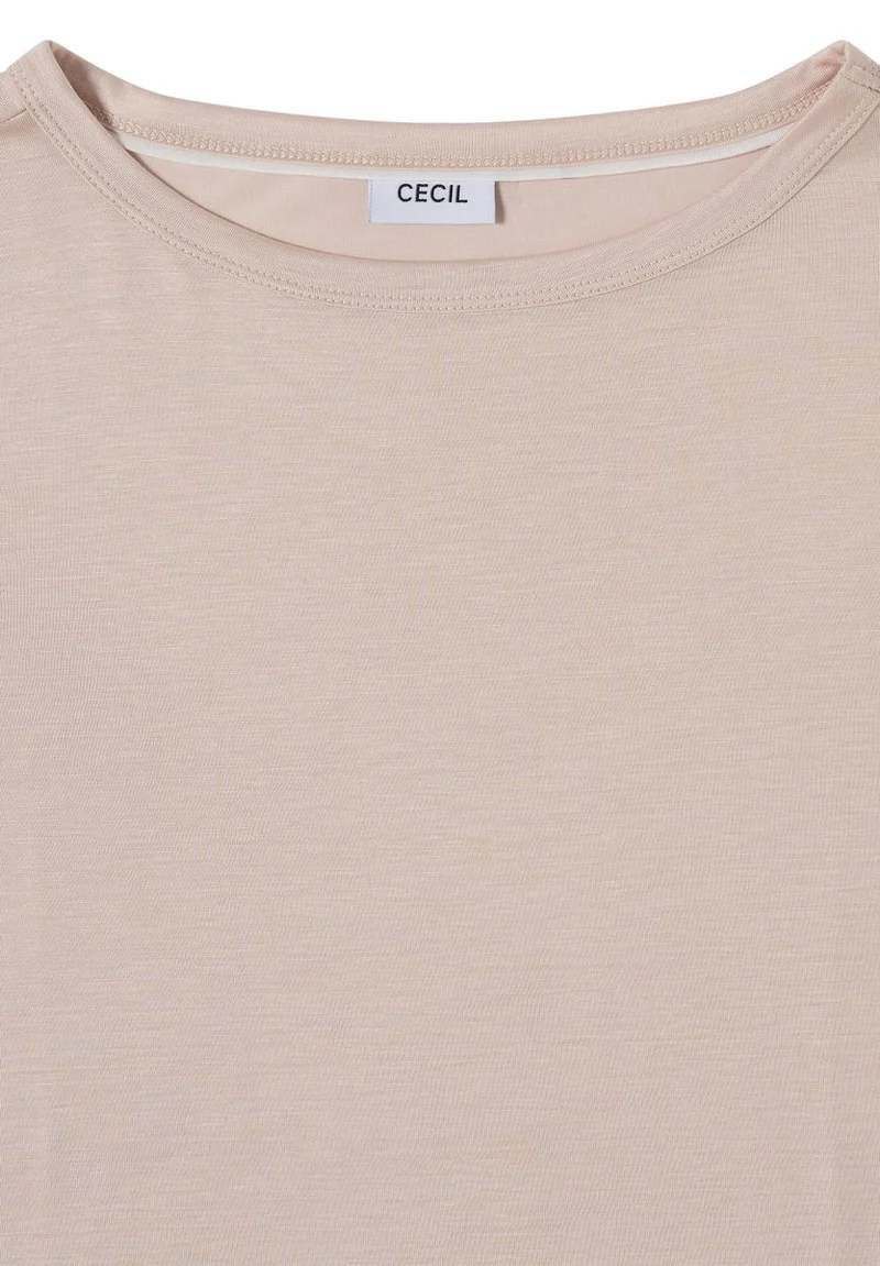 Langarm Shirt in Unifarbe mit Boat Neck