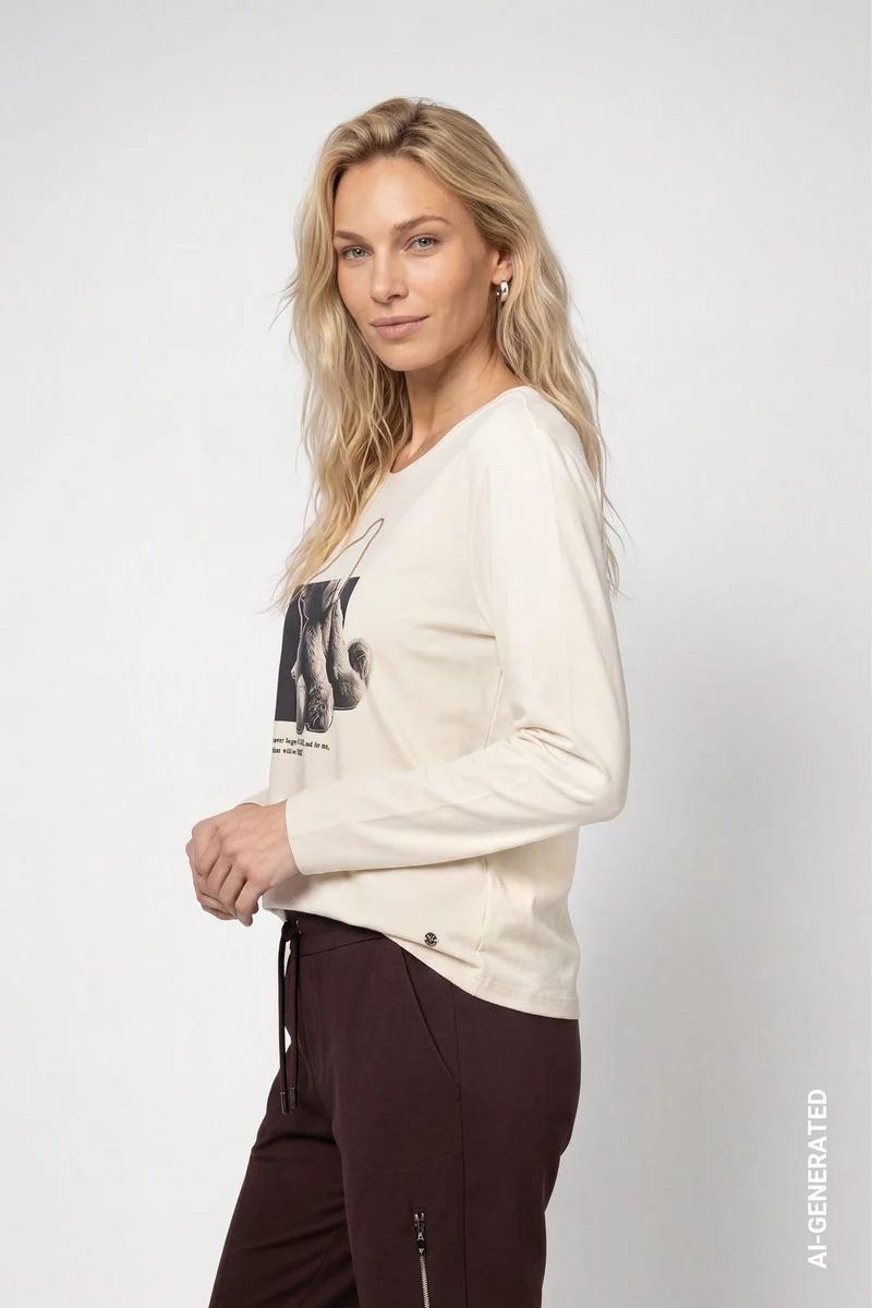 Langarmshirt mit Teddy-Print