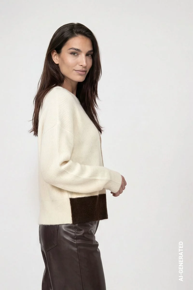 Strickpullover mit Colorblock