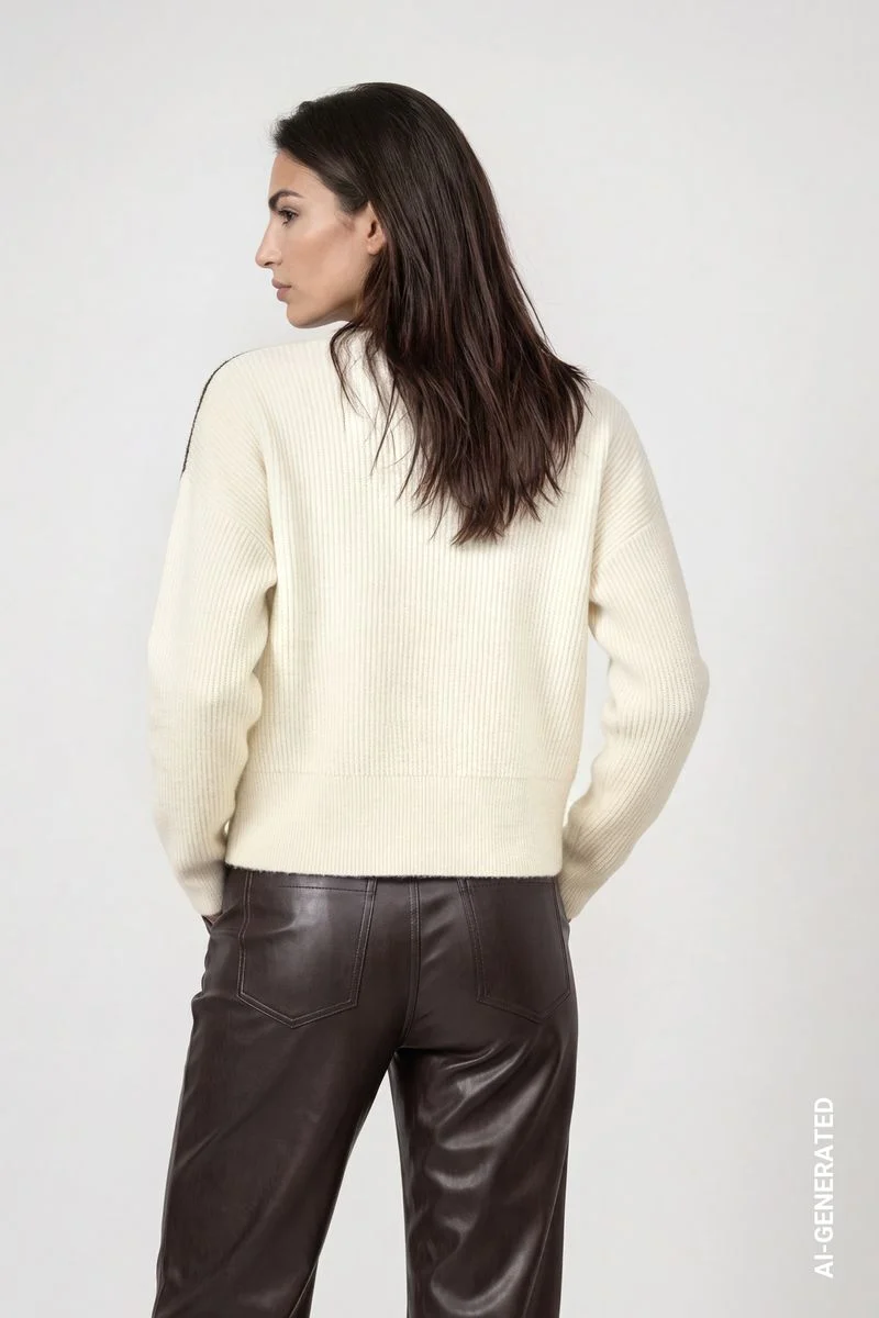 Strickpullover mit Colorblock