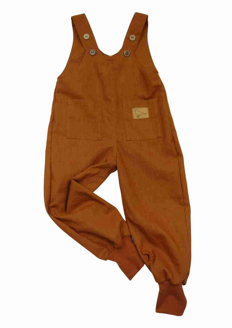 Leinenlatzhose für Kinder, mit Bündchen "Weide", Salopette