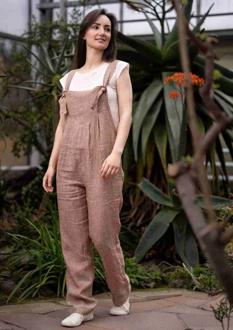 Latzhose aus Leinen für Damen "Magnolie"