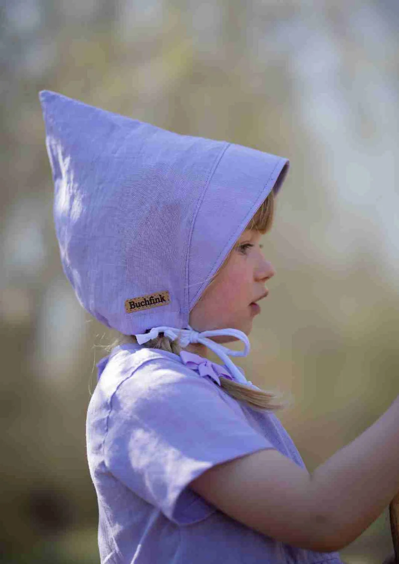 Pixie Mütze aus Leinen „Veilchen“ – leichte Sommermütze für Kinder