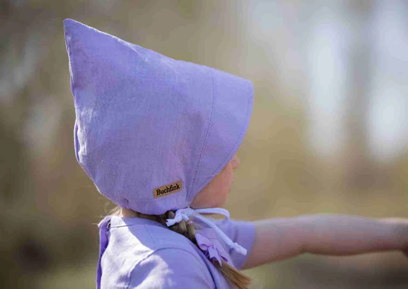 Pixie Mütze aus Leinen „Veilchen“ – leichte Sommermütze für Kinder