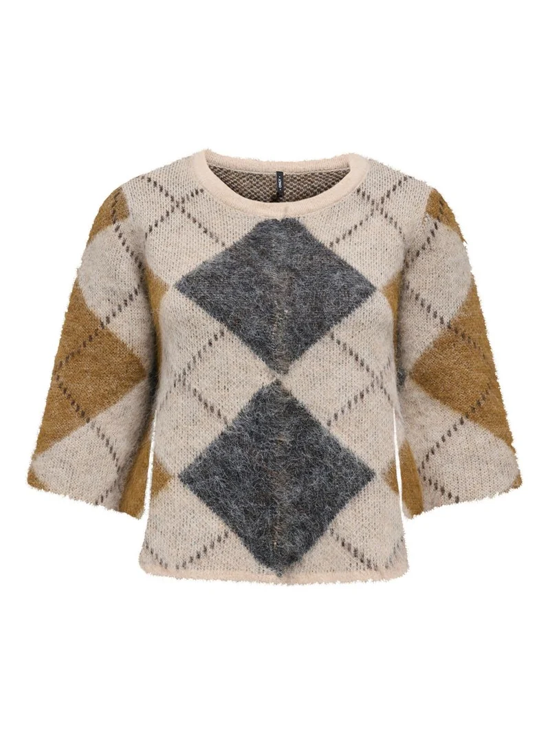 ONLNOEME SS PATTERN O-NECK KNT