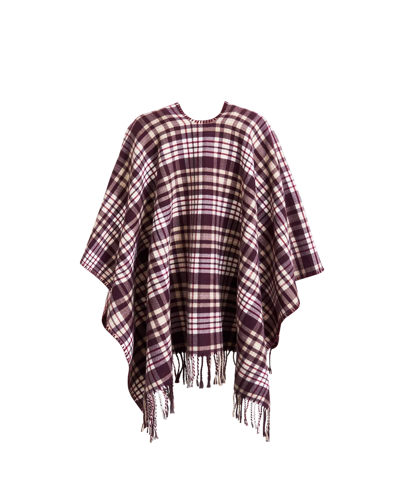 Check Cape in Caramel & Chocolate