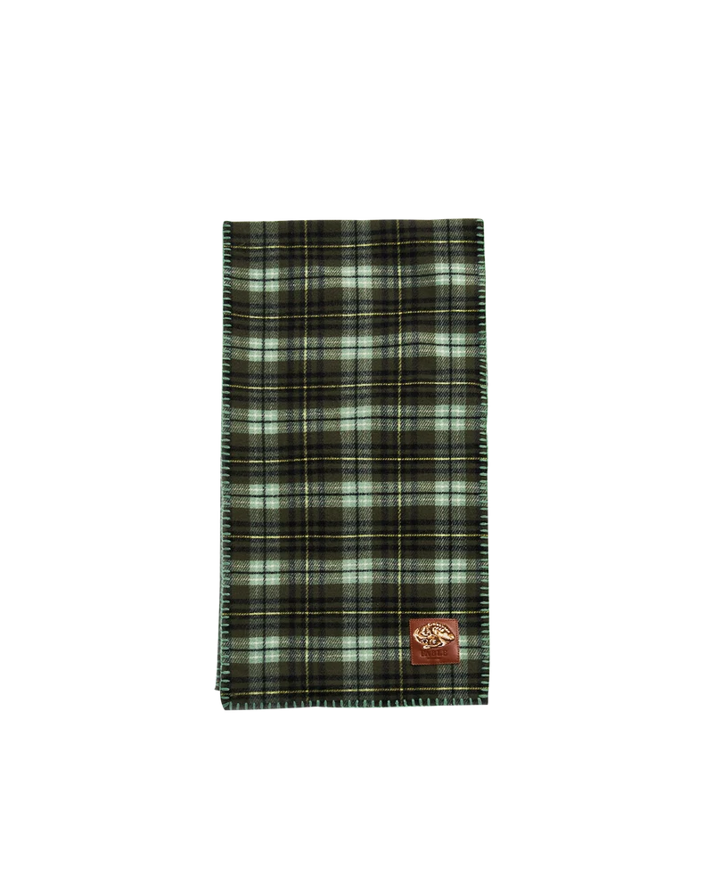 Check Hooded Scarf in Green