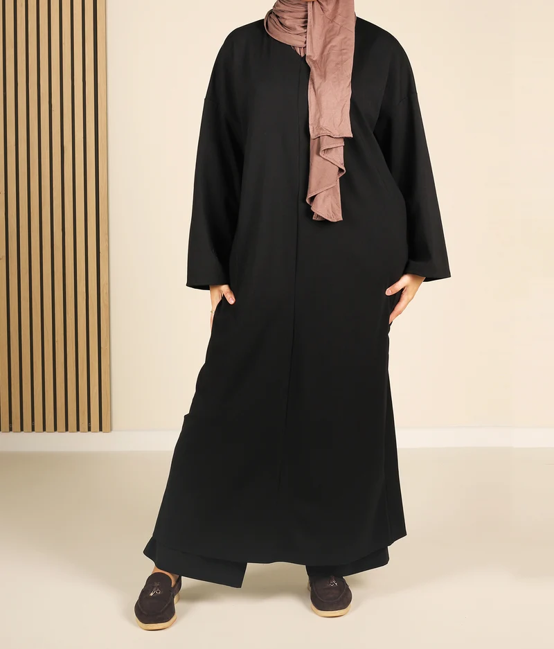 Bescheidener Baumwoll-V-Pullover 16 – Schwarz