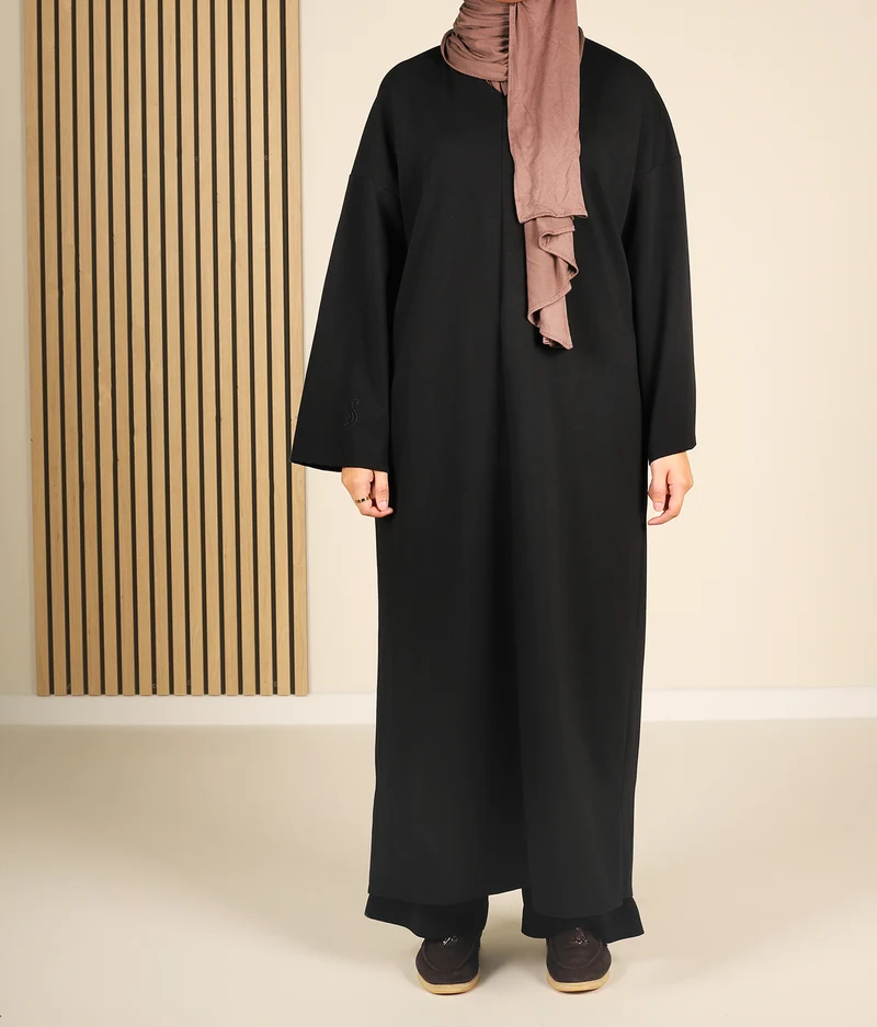 Bescheidener Baumwoll-V-Pullover 16 – Schwarz