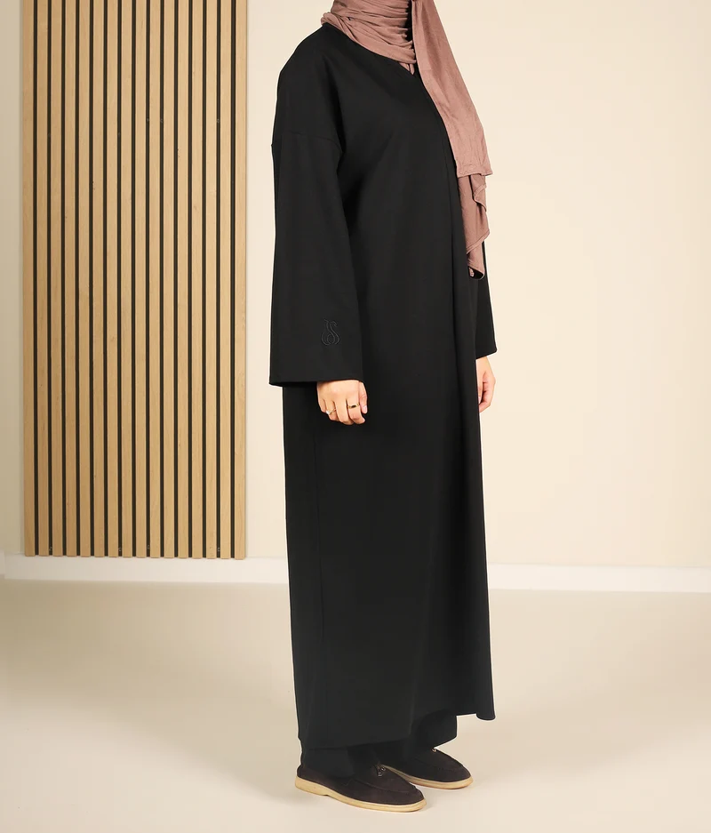 Bescheidener Baumwoll-V-Pullover 16 – Schwarz