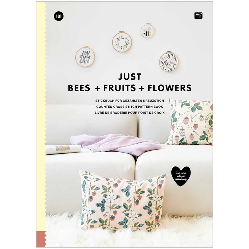 Stickbuch 181: Nur Bienen + Früchte + Blumen