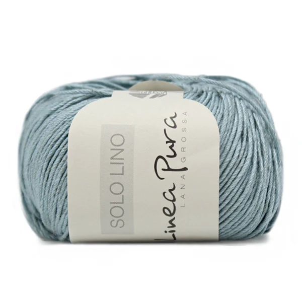 Lana Grossa Solo Lino 022 Türkis Grau