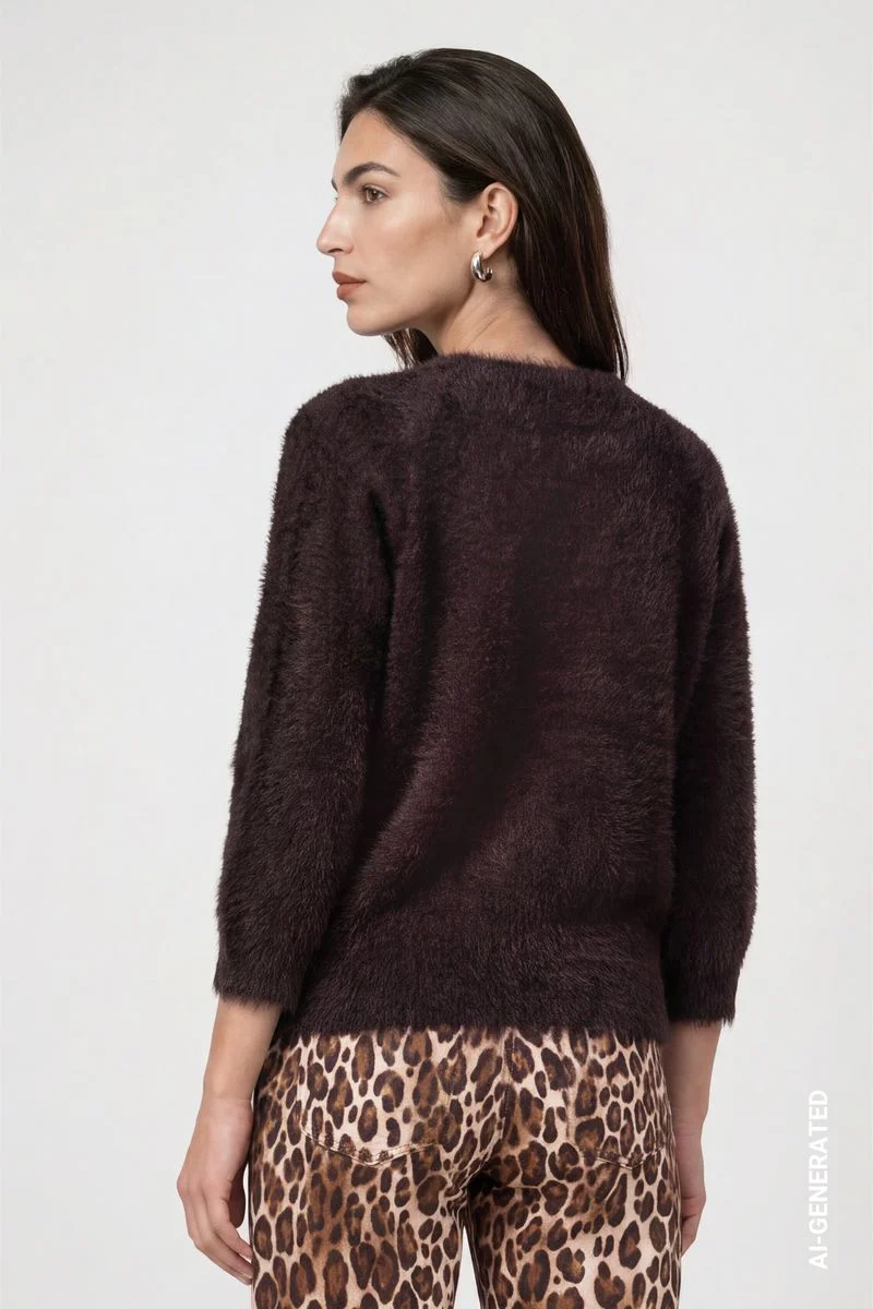 Strickpullover mit Plüsch
