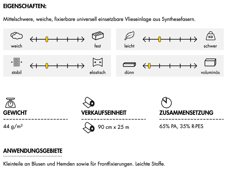 Gewebeeinlage Vlieseline ® G 405 weiß