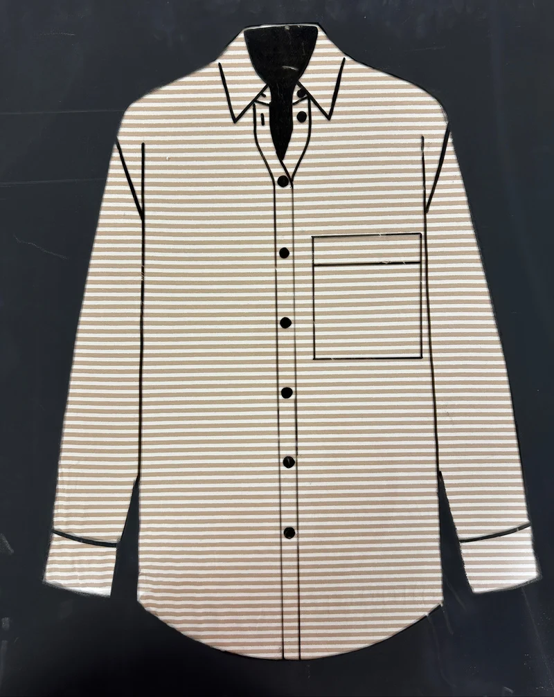 No. 1726 Viskosejersey camel beige gestreift Lurex | 1,30m