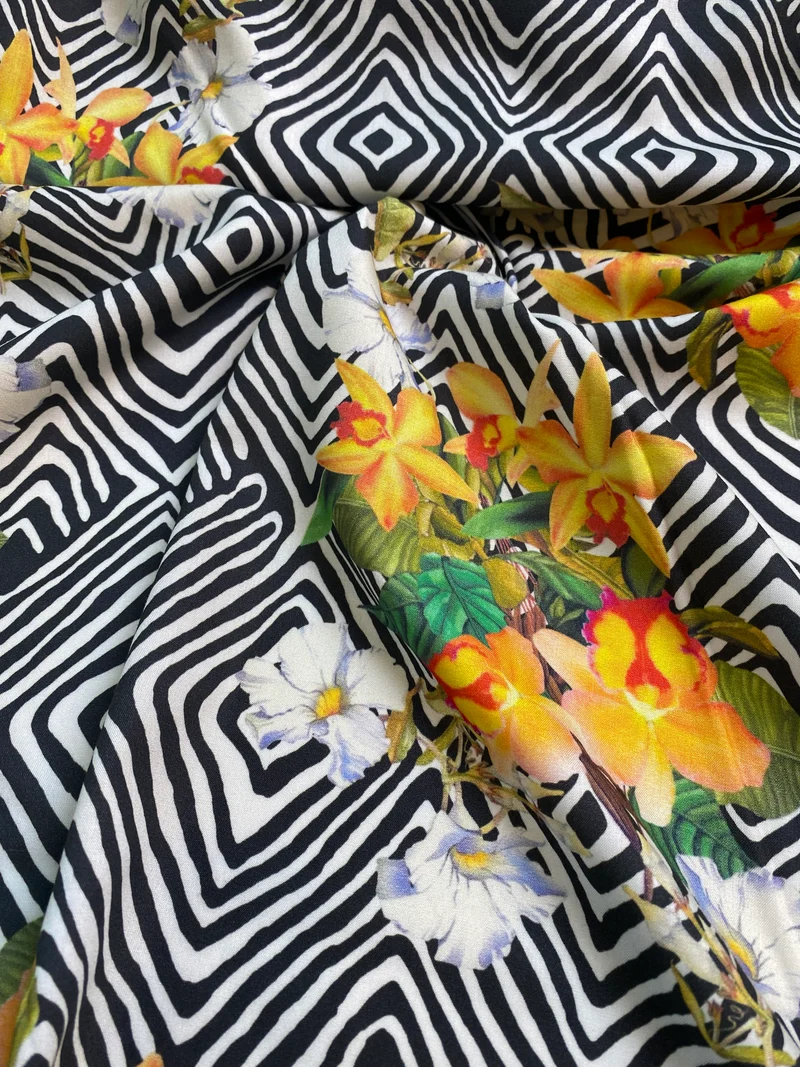 No. 306 Viskose abstrakter Blumenprint | 0,60m