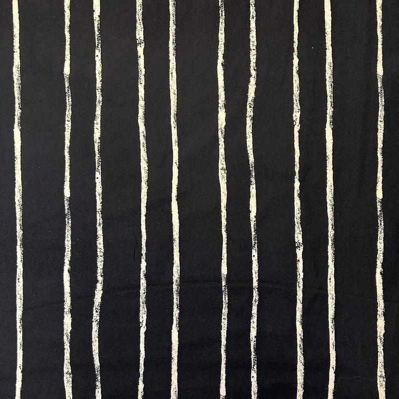 No. 1394 Baumwoll Poplin Pinselstreifen schwarz | beige | 1,50m