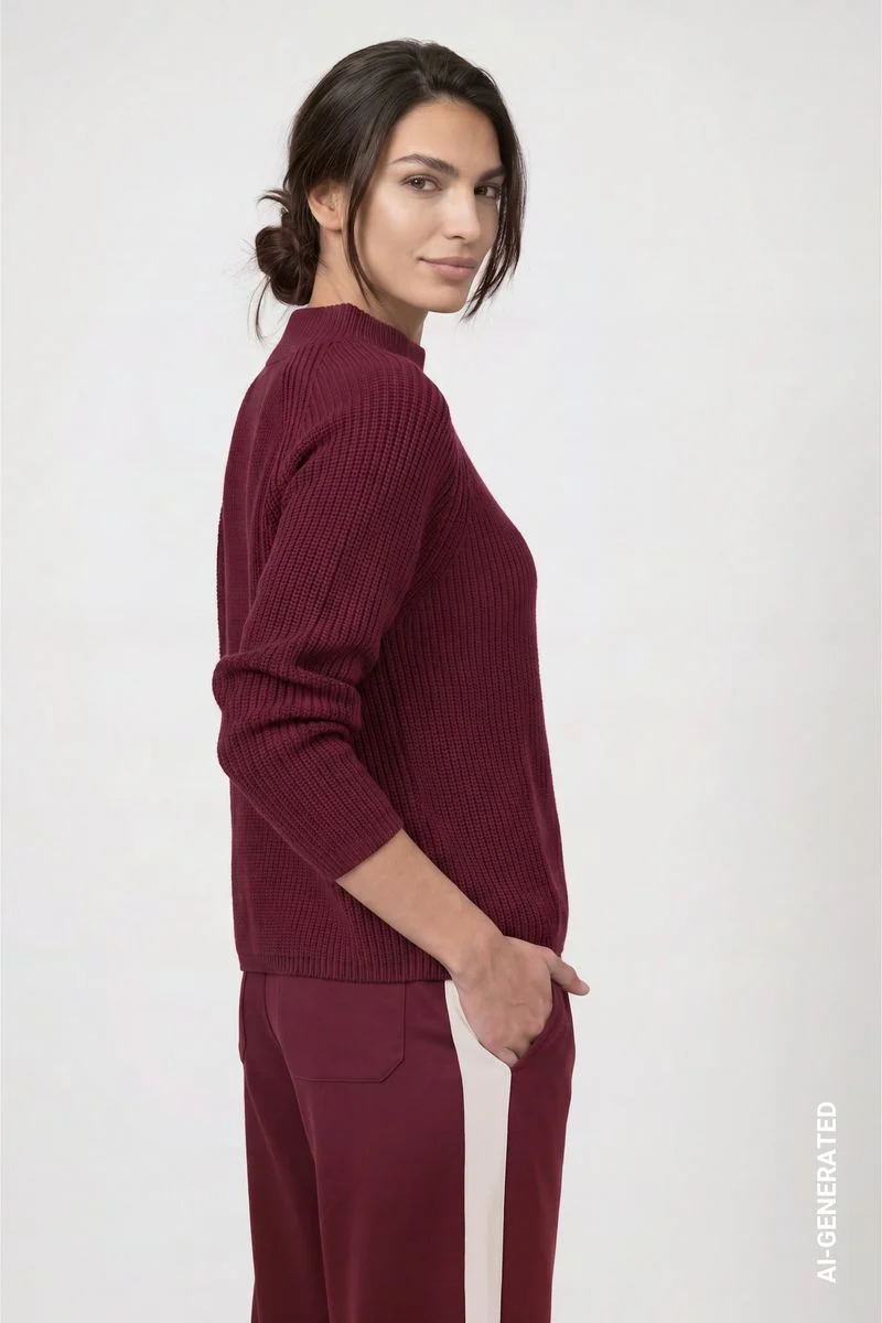 Strickpullover mit Stehkragen