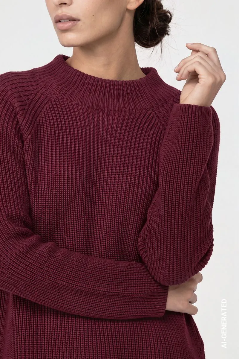 Strickpullover mit Stehkragen